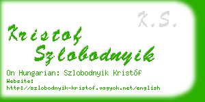 kristof szlobodnyik business card